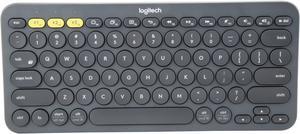 Logitech K380 MultiDevice Bluetooth Keyboard  Windows Mac Chrome OS Android iPad iPhone Apple TV Compatible  with Flow CrossComputer Control and EasySwitch up to 3 Devices  Dark Grey