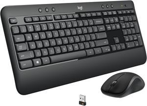 Logitech MK540 Wireless Keyboard Mouse Combo  USB Wireless RF Keyboard  Black  USB Wireless RF Mouse  Optical  1000 dpi  3 Button  Scroll Wheel  QWERTY  Black