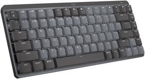 Logitech MX Mechanical Mini Wireless Illuminated Keyboard, Tactile Quiet Switches, Backlit, Bluetooth, USB-C, macOS, Windows, Linux, iOS, Android, Graphite