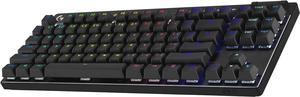 Logitech G PRO X TKL Lightspeed Wireless Gaming Keyboard, Ultra-Portable Tenkeyless Design, LIGHTSYNC RGB, PBT keycaps, Tactile Switches (GX Brown) - Black