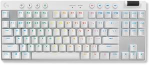 Logitech G PRO X TKL Lightspeed Wireless Gaming Keyboard, Ultra-Portable Tenkeyless Design, LIGHTSYNC RGB, PBT keycaps, Tactile Switches (GX Brown) - White