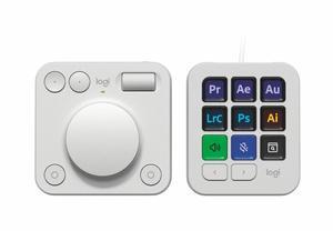 Logitech MX Creative Console Keypad & Dial Pale Gray Bluetooth Wireless Keyboard   920-012661