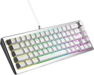 Cooler Master CK720 Hot-swappable Mechanical Keyboard with Kailh Box V2 Mechanical Red Switch,  65% Layout, USB-C Connectivity, RGB Lighting and 3-way Dial, Sliver White