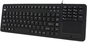 Adesso AKB-270UB SlimTouch Antimicrobial Waterproof USB Compact size Touchpad  keyboard, 15.50"x 5.50"x 0.43" (Black)