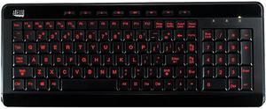 Adesso AKB-120EB SlimTouch 3 RGB colors illuminated compact size USB keyboard with multimedia hot keys, 2X large print keycap