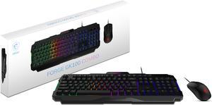 MSI Forge GK100 Combo – Gaming RGB Keyboard & Mouse Set, 19-Key Anti-Ghosting, 6400 DPI Optical Sensor, 6-Mode RGB, up to 6,400 DPI, Black
