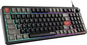 MSI Forge GK110 Gaming Keyboard - Membrane Switches, 96% Compact Full-Size, 1.5m USB-A to C (detachable) Cable