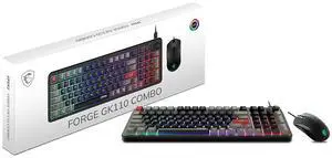 MSI Forge GK110 Gaming Keyboard & GM320 Mouse Combo, RGB Lighting, Anti-Ghosting Keys, Ergonomic Mouse, PC MSI Forge GK110 Gaming Keyboard & GM320 Mouse Combo, RGB Lighting, Anti-Ghosting Keys, Ergonomic Mouse, PC