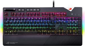 ASUS ROG Strix Flare (Cherry MX Brown) Aura Sync RGB Mechanical Gaming Keyboard with Switches, Customizable Badge, USB Pass Through and Media Controls