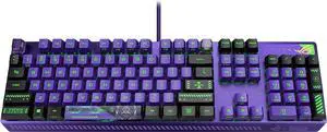 ASUS ROG Strix Scope RX EVA Edition, 100% RGB Gaming Keyboard, ROG RX Blue Optical Mechanical Switches,IP57 Water Resistance,USB Passthrough,Wider Ctrl Key,Stealth Key,Macro Support,Evangelion Themed