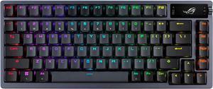 ASUS ROG Azoth 75 Wireless DIY Custom Gaming Keyboard OLED display GasketMount ThreeLayer Dampening HotSwappable Prelubed ROG NX Red Switches  Keyboard Stabilizers PBT Keycaps RGBBlack