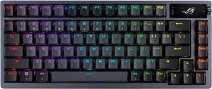 ASUS ROG Azoth 75 Wireless DIY Custom Gaming Keyboard, OLED display, Gasket-Mount, Three-Layer Dampening, Hot-Swappable Pre-lubed ROG NX Blue Switches & Keyboard Stabilizers, PBT Keycaps, RGB-Black