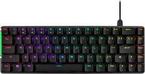 ASUS ROG Falchion Ace 65 RGB Compact Gaming Mechanical Keyboard Lubed ROG NX Red Switches  Switch Stabilizers SoundDampening Foam PBT Keycaps Wired with KVM Three Angles Cover CaseBlack