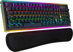 Rosewill NEON K75 V2 Wired Mechanical Gaming Keyboard with Kailh Blue Switches 19 RGB LED Backlight Effects NKRO AntiGhosting Vivid Customizable Rim Backlights 3Way Cable Slot