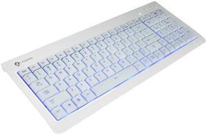 i-Rocks KR-6820E-WH White 104 Key USB Wired Backlit Gaming Keyboard (Blue LED)