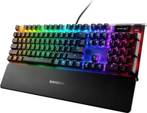 SteelSeries Apex Pro Mechanical Gaming Keyboard  Adjustable Actuation Switches  Worlds Fastest Mechanical Keyboard  OLED Smart Display  RGB Backlit