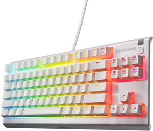 SteelSeries 64819 Apex 3 TKL Wired Membrane Gaming Keyboard - Whisper Quiet Switch, 8 zone RGB Backlighting