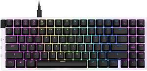 NZXT Function Mini TKL Mechanical Keyboard - KB-175US-WR- PC Gaming Mechanical Keyboard - MX Compatible Switches - Hot Swappable Key Switch Sockets - Linear RGB Switches - Aluminum Top Plate - White