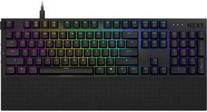 NZXT Function Mechanical Keyboard - KB-1FSUS-BR - PC Gaming Mechanical Keyboard - MX Compatible Switches - Hot Swappable Key Switch Sockets - Linear RGB Switches - Durable Aluminum Top Plate - Black
