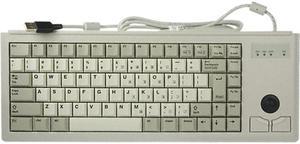 Cherry G84-4420 15" Ultraslim USB keyboard with Optical Trackball, Light Gray - G84-4420LUBEU-0
