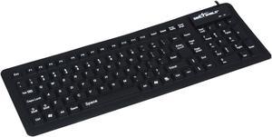 SEAL SHIELD SSF106 Black USB Wired Slim SEAL FLEX Silicone Keyboard  Dishwasher Safe