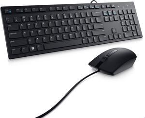 Dell Wired Keyboard and Mouse - KM300C - USB Keyboard - Black - USB Cable Mouse - Optical - 1000 dpi - 3 Button - Black - Mute, Volume Down, Volume Up Hot Key(s) - Compatible with Mac, PC