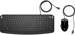 HP 9DF28AA#ABL Black USB 2.0 Wired Ergonomic Pavilion Keyboard and Mouse 200
