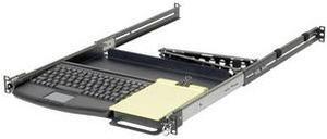 RackSolutions 1U Sliding Keyboard Shelf with USB Rack Mount Keyboard - Fits 4Post Racks, Cable Management Included