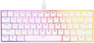 Corsair CH-9194114-NA K65 RGB MINI 60% Mechanical Gaming Keyboard, Backlit RGB LED, CHERRY MX SPEED, White, White PBT Keycaps Gaming Keyboard