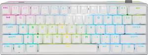 Corsair K70 PRO MINI WIRELESS RGB 60% Mechanical Gaming Keyboard - Fastest Sub-1ms Wireless, Swappable CHERRY MX Red Keyswitches, Aluminum Frame, PBT Double-Shot Keycaps - NA Layout, QWERTY - White