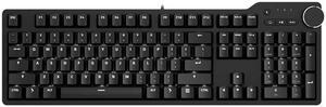 Das Keyboard 6 Professional Backlit Wired Mechanical Keyboard – Tactile Cherry MX Brown Switches, Shine-Through Keycaps, 2-Port USB C Hub, Media Controls, Durable Aluminum Enclosure, Volume Knob, NKRO