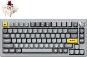 Keychron Q1 V2 Mechanical Keyboard 75 Layout RGB  Hotswap  with Knob  Grey  Gateron Pro Brown