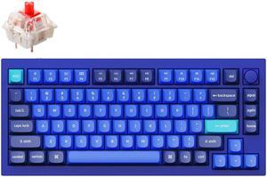 Keychron Q1 V2 Mechanical Keyboard 75 Layout RGB  Hotswap  with Knob  Blue  Gateron Pro Red