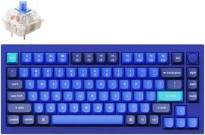 Keychron Q1 V2 Mechanical Keyboard 75% Layout RGB - Hotswap - with Knob - Blue - Gateron Pro Blue