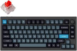 Keychron Q1 Pro Mechanical Keyboard 75% Layout RGB - Wireless - Hotswap - with Knob - Carbon Black - MX Pro Red