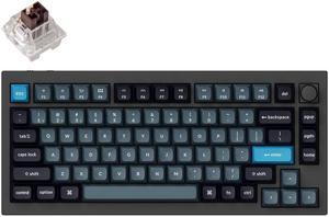 Keychron Q1 Pro Mechanical Keyboard 75 Layout RGB  Wireless  Hotswap  with Knob  Carbon Black  MX Pro Brown