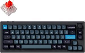 Keychron Q2 Pro Mechanical Keyboard SF Layout RGB - Wireless - Hotswap - with Knob - Carbon Black - Keychron K Pro Red