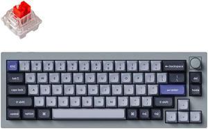 Keychron Q2 Pro Mechanical Keyboard SF Layout RGB - Wireless - Hotswap - with Knob - Silver Grey - Keychron K Pro Red