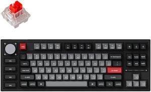 Keychron Q3 Pro Mechanical Keyboard Full-size Layout RGB - Wireless - Hotswap - with Knob - Carbon Black - Keychron K Pro Red