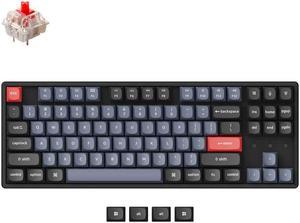Keychron K8 Pro Mechanical Keyboard TKL Layout Aluminum RGB - Wireless - Hotswap - Black- Gateron Pro Red