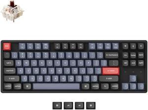 Keychron K8 Pro Mechanical Keyboard TKL Layout Aluminum RGB - Wireless - Hotswap - Black- Gateron Pro Brown
