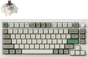 Keychron Q1 Max Wireless RGB Mechanical Keyboard, Hot-swa, Gateron Jupiter Brown Switch, Triple Mode BT 5.1/2.4GHz/USB-C, Aluminum Frame, N-Key Rollover, for OS/Windows/Linux, Shell White (Q1M-P3)