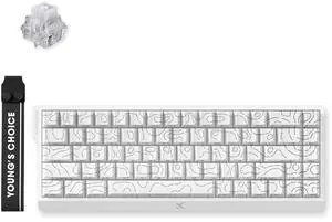 MCHOSE ACE 68 60% Mechanical Gaming Keyboard Wired Rapid Trigger Hall Effect Keyboard Magnetic Switch Hyper-Fast 8000Hz Adjustable Actuation, Hot Swap, RGB PC MAC Laptop (White Topographic/Ice Rhino) MCHOSE ACE 68 60% Mechanical Gaming Keyboard Wired Rapid Trigger Hall Effect Keyboard Magnetic Switch Hyper-Fast 8000Hz Adjustable Actuation, Hot Swap, RGB PC MAC Laptop (White Topographic/Ice Rhino)