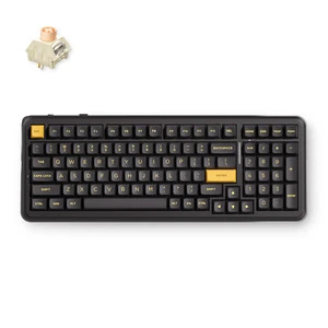MCHOSE K99 V3 Tri-Mode Wireless Mechanical Keyboard, 98% Layout Hot Swappable Gasket Mount Keyboard with Multifunction Control Knob, RGB South-Facing Backlit, Icy Creamsicle Switch, Black Gold MCHOSE K99 V3 Tri-Mode Wireless Mechanical Keyboard, 98% Layout Hot Swappable Gasket Mount Keyboard with Multifunction Control Knob, RGB South-Facing Backlit, Icy Creamsicle Switch, Black Gold