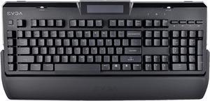 EVGA Z10 Gaming Keyboard, Red Backlit LED, Mechanical Brown Switches, Onboard LCD Display, Macro Gaming Keys