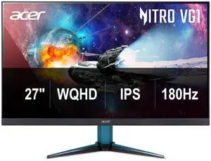 Acer Nitro VG271U M3bmiipx 27" Gaming Monitor WQHD (2560 x 1440) IPS with AMD FreeSync Premium Technology, Up to 180Hz, Up to 0.5ms, DCI-P3 95% (1 x Display Port 1.2, 2 x HDMI 2.0 and 1 x Audio Out)