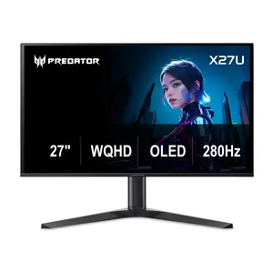 Acer Predator OLED X27U Z1bmiiprx 27" WQHD (2560 x 1440) Widescreen Gaming Monitor with AMD FreeSync Premium pro, 280Hz Refresh Rate, 0.03ms Response Time, 1000nits @ HDR 3%, DCI-P3 99%, Delta E<2