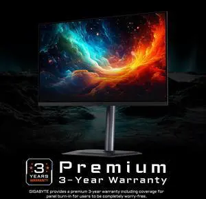 GIGABYTE - MO27U2 - 27" QD-OLED Gaming Monitor - UHD 3840x2160 - 240Hz - 0.03ms GTG - AMD FreeSync Premium Pro, G-SYNC Compatible - Type C KVM - HDMI, DP, Type-C - Height and Tilt Adjustable - Black