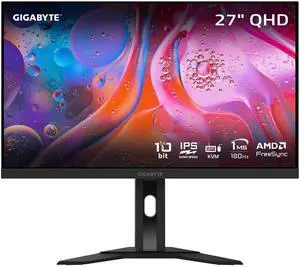 GIGABYTE - M27QA (US) - 27" IPS Gaming Monitor - QHD 2560x1440 - 180Hz - 1ms MPRT - AMD FreeSync - Type C KVM - HDMI, DP, Type C - Height Adjustable - Black