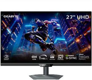 GIGABYTE 27" 160Hz UHD/320Hz FHD 1ms IPS UHD Dual-Mode Gaming Monitor FreeSync Premium (AMD Adaptive Sync) 95% DCI-P3 / 125% sRGB M Series M27UP SA